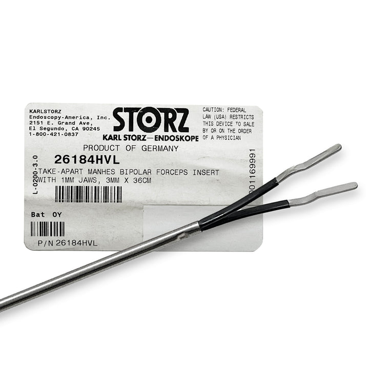 Storz Manhes Bipolar Forcep Insert, 3mm x 36cm | 26184HVL