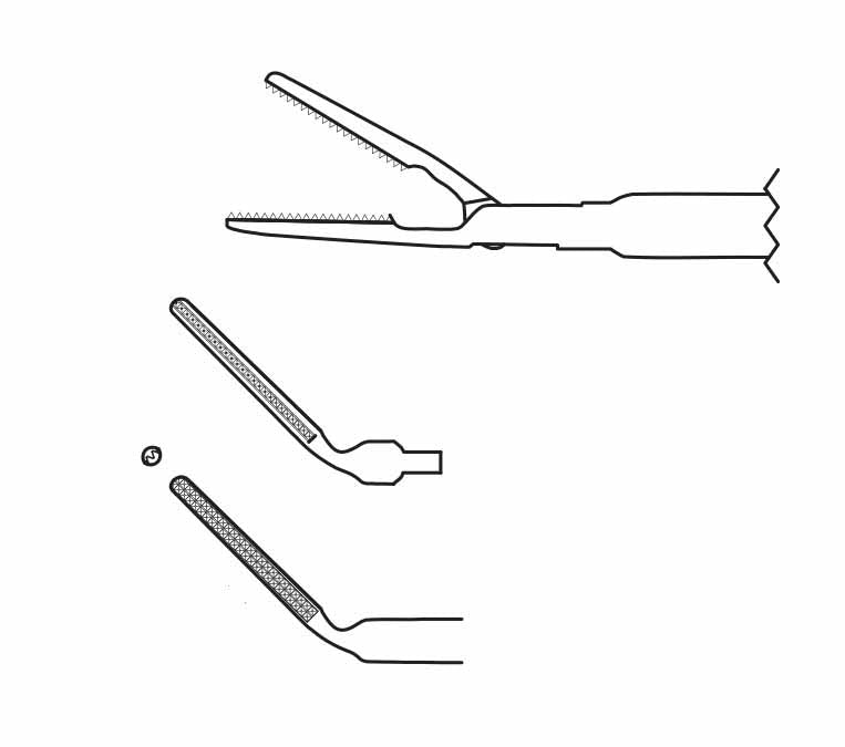 Sontec Instruments HL Debakey Grasper, Thin Jaw, Curved To Side | 2800-7822