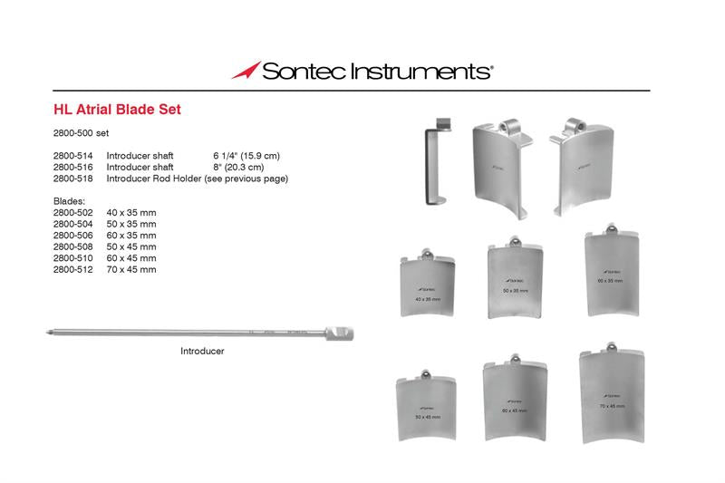 Sontec Instruments HL Atrial Blade Introducer, 20.3cm | 2800-516